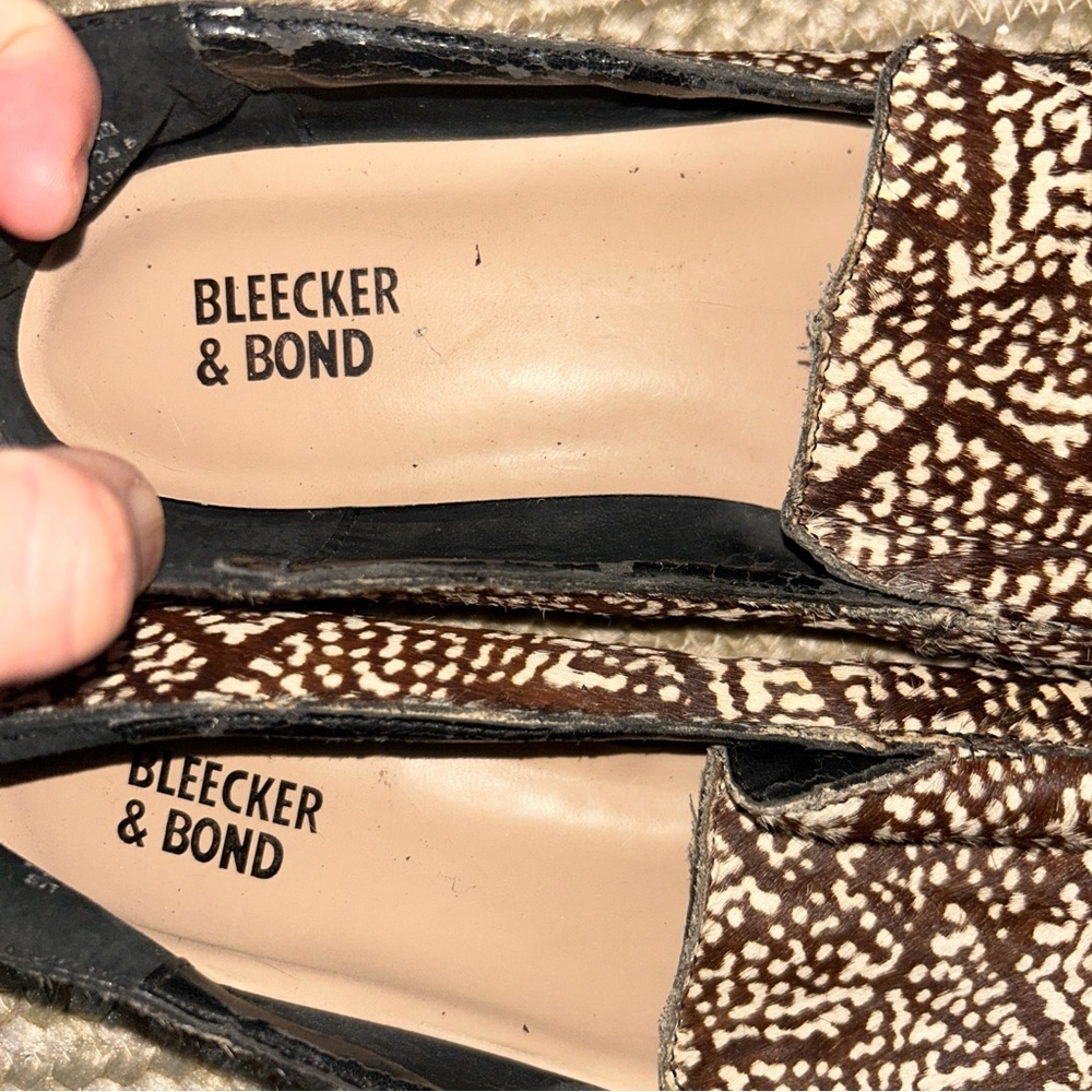 Bleecker & Bond Patterned Brown and White Flats - Picture 2 of 4
